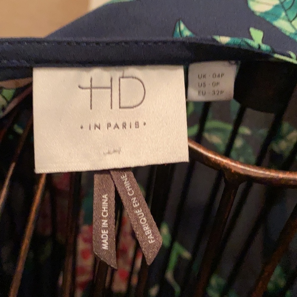 Anthropologie HD in Paris green pink floral top - Picture 4 of 5